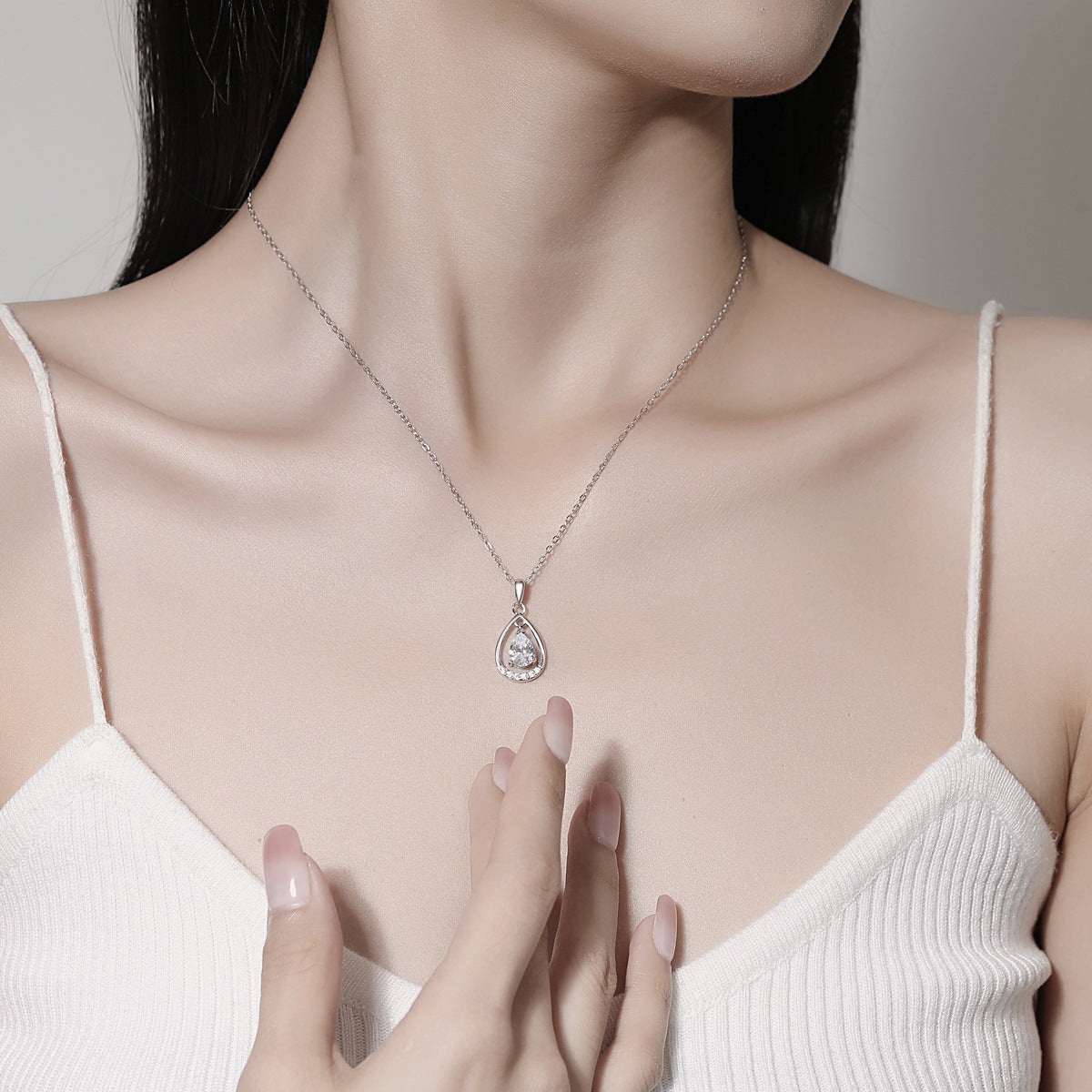 925 Sterling Silver Angel Tears Necklace