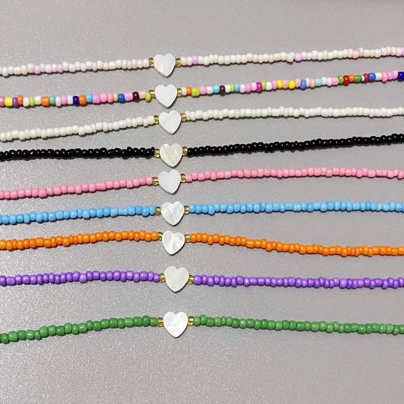 Colorful Shell Heart Choker - GemGlowStyle