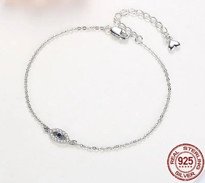 Sterling Silver 925 Evil Eye Bracelet