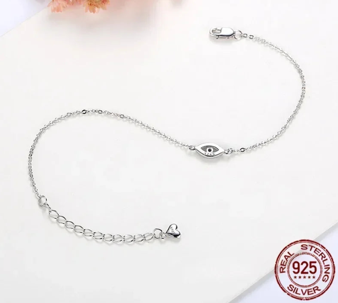Sterling Silver 925 Evil Eye Bracelet